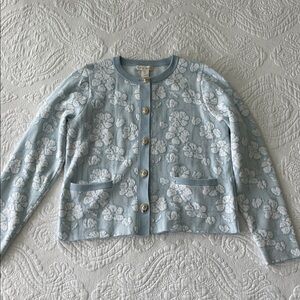 Cynthia Rowley Light Blue Floral Cardigan